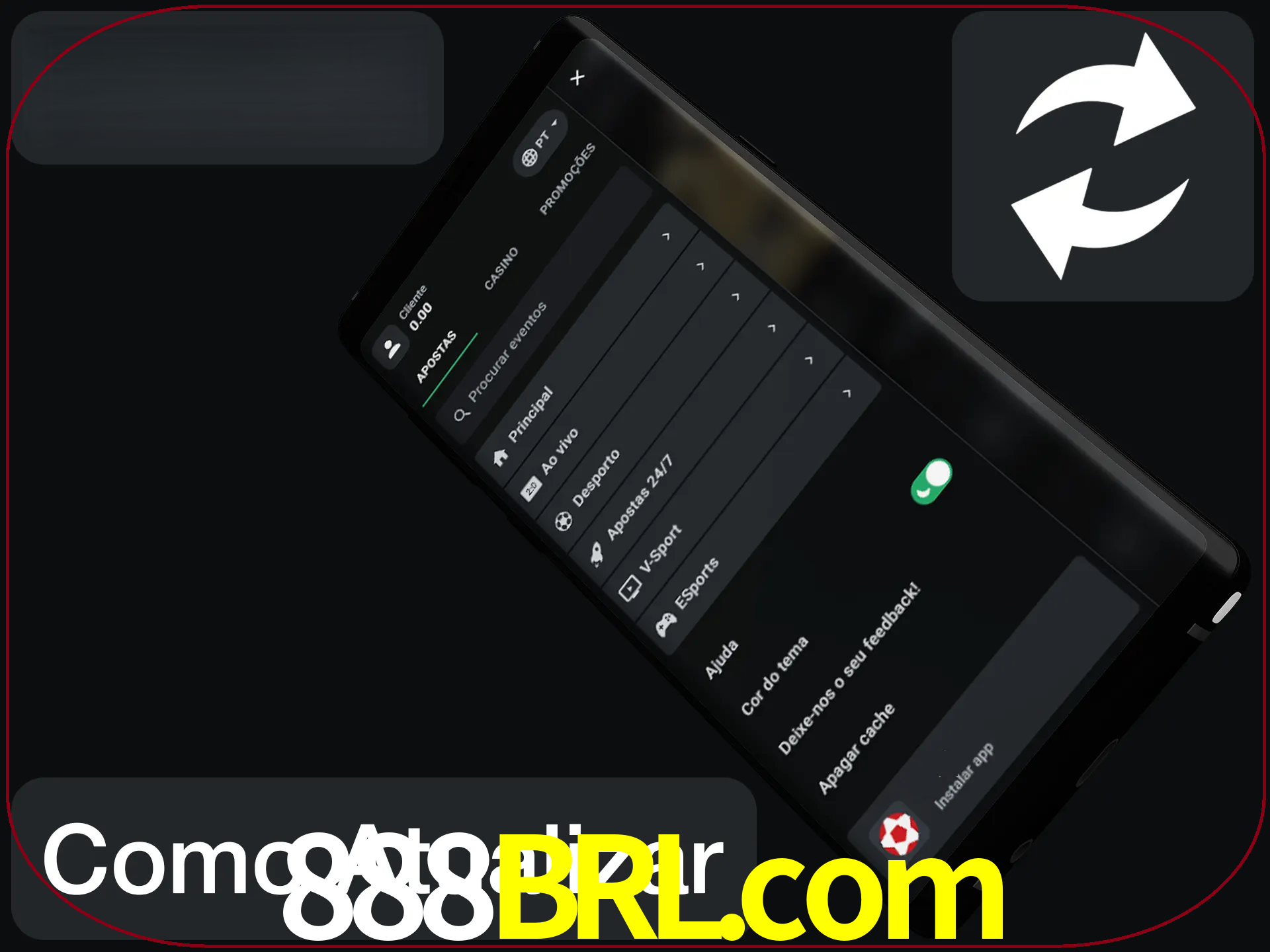 O aplicativo é atualizado automaticamente quando você faz o login.