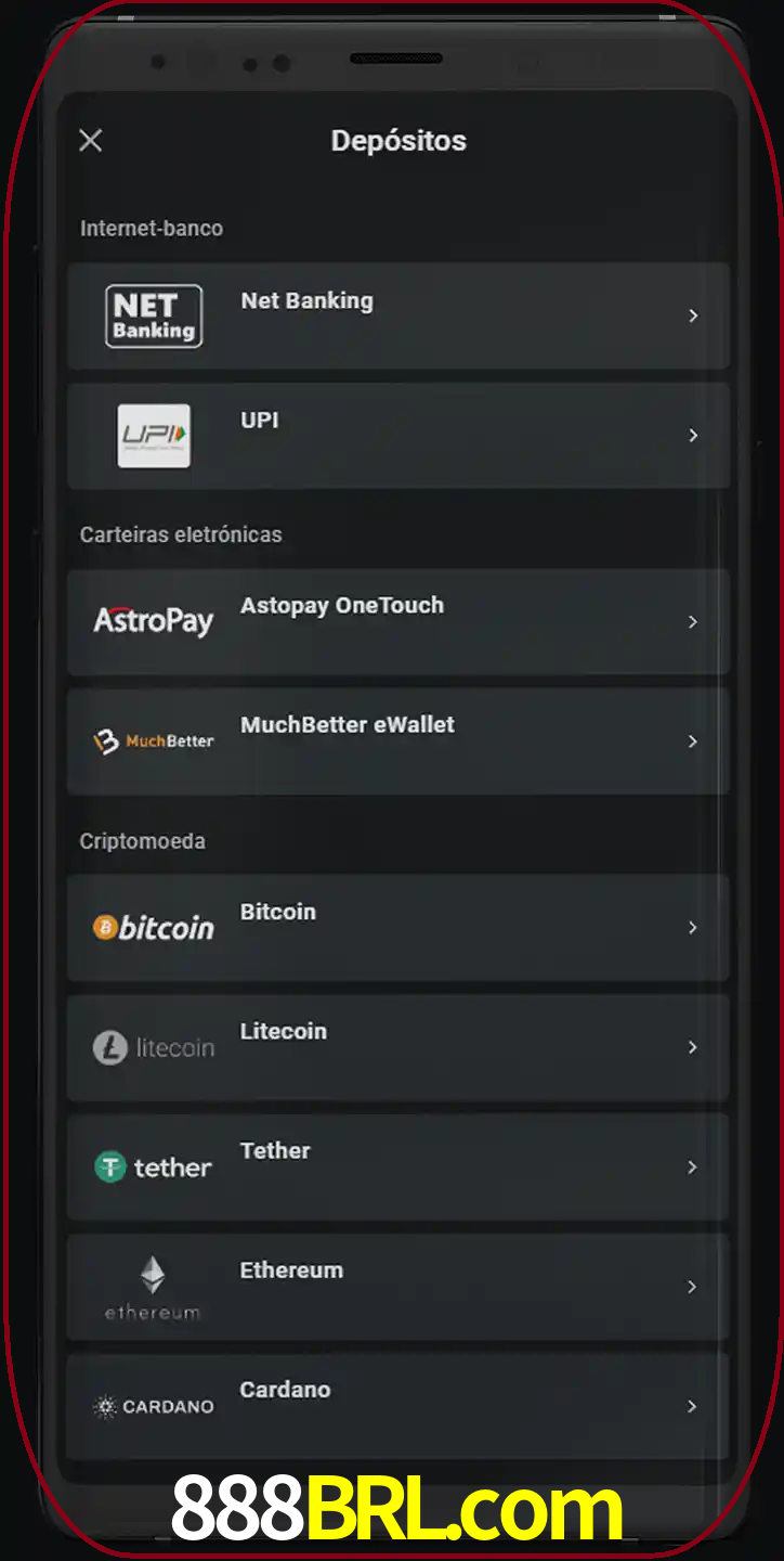 Você pode usar métodos alternativos de depósito.