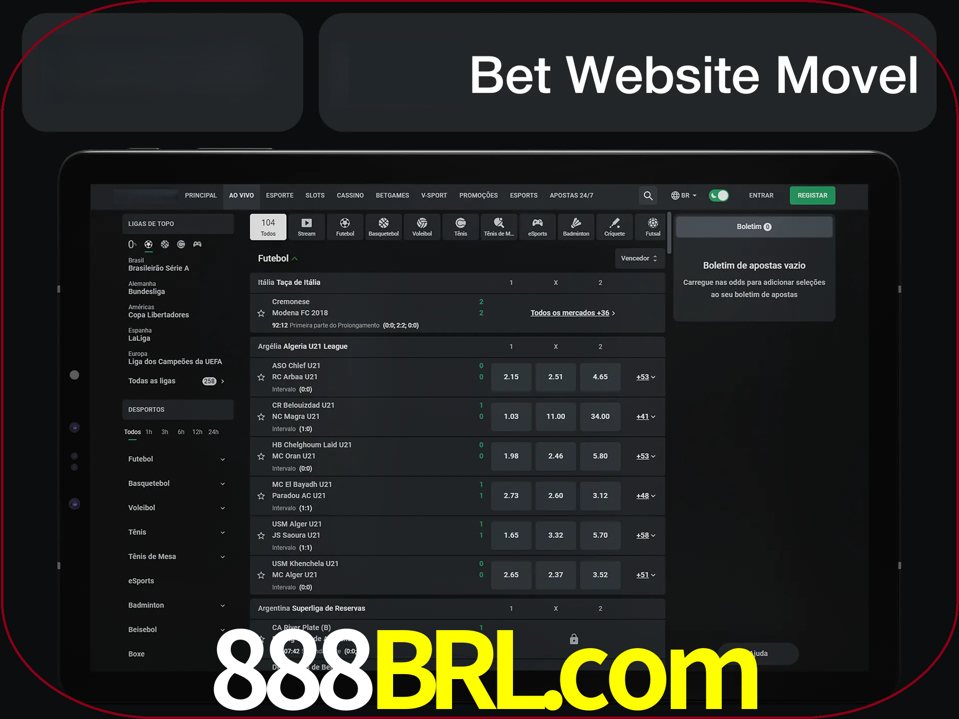 Use nosso website em qualquer dispositivo.
